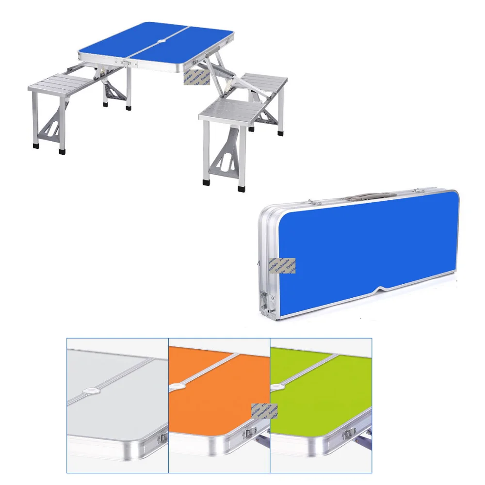 Aluminum Alloy Outdoor Folding Picnic BBQ Table and Beach Set Tables Portable With 4 Seats | Мебель