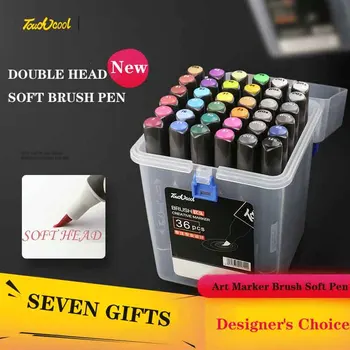 

new arrival soft hard head 24/36/48 color art marker pen hand-drawn student beginners colored pencils art supplies