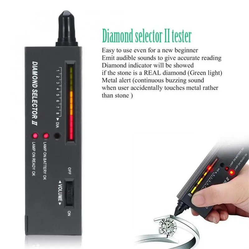1pc Professional High Accuracy Diamond Tester Gemstone Gem Selector Watcher Tool LED Indicator Test Pen Jeweler Tool 1