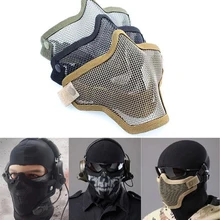 Metal Steel Mesh Half Face Mask Tactical Protect Cover Strike Paintball