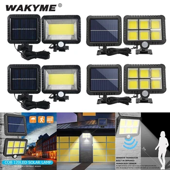 

WAKYME COB 120 LED Solar Light PIR Motion Sensor Wall Lamp Outdoor Waterproof Solar Powered Path Street Lamp Garden Decoration