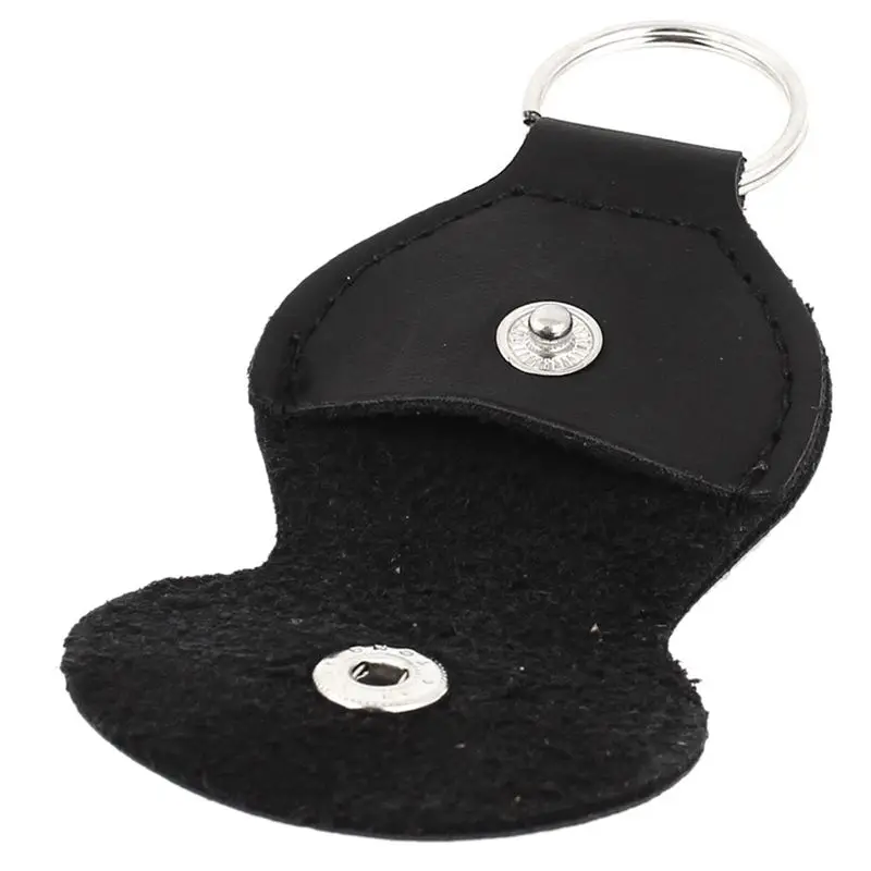 Искусственная кожа подвесной гитарный мешок для сбора с кольцом для ключей, черный