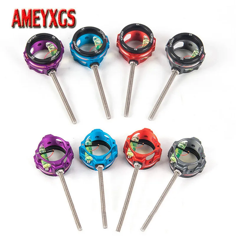 Tiro com Arco Composto Vista Diâmetro 2x – 4x 6x 8×0.019 Fibra Óptica Único Pino Tiro Caça Visando Acessórios 1pc 35mm