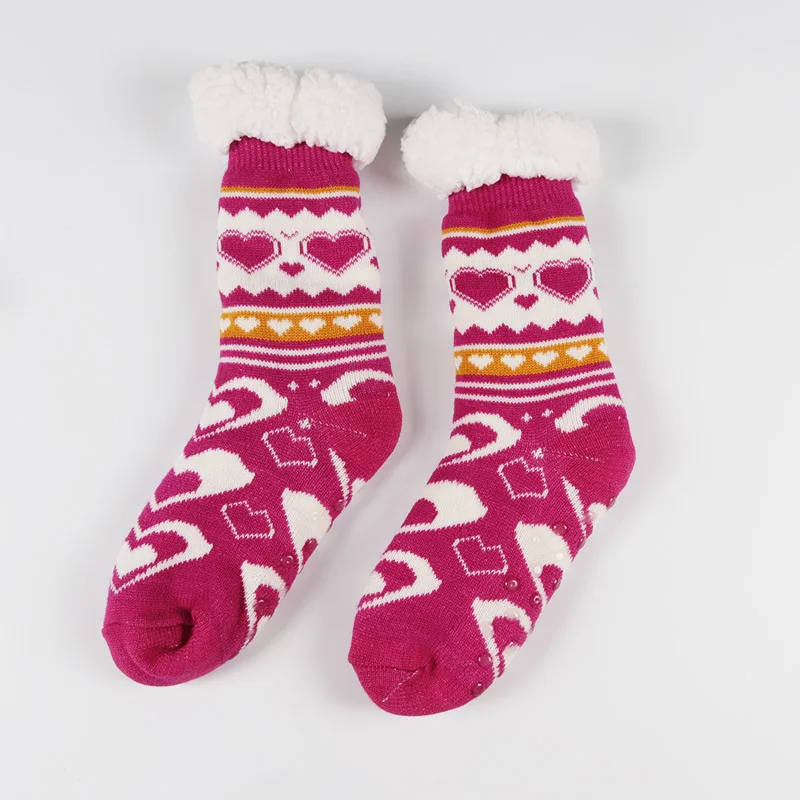 Модные женские очень теплые флисовые домашние носки; теплые эластичные носки; коллекция года; Зимние удобные плотные носки для дома, офиса, Рождества
