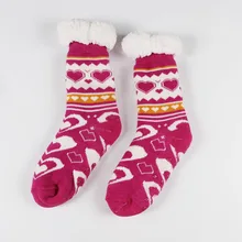 Модные женские очень теплые флисовые домашние носки; теплые эластичные носки; коллекция года; Зимние удобные плотные носки для дома, офиса, Рождества