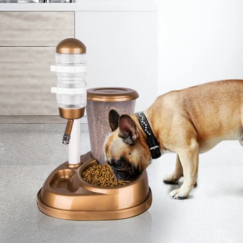 

2 In 1 Dog Cat Feeding Large Capacity Water Fountain Pet Automatic Dog Feeder Cats Food Bowls and Water Bottle Dispenser