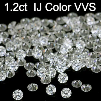 

Loose Gemstones Moissanite IJ Color 1.2ct 1.2 Carat 7mm Clarity VVS Round Jewelry Bracelet Diamond Ring Material Loose Stones