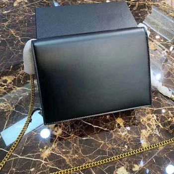 

2020 new luxury designer Niki large single shoulder diagonal chain bag leather large capacity S-Button envelope women's bag