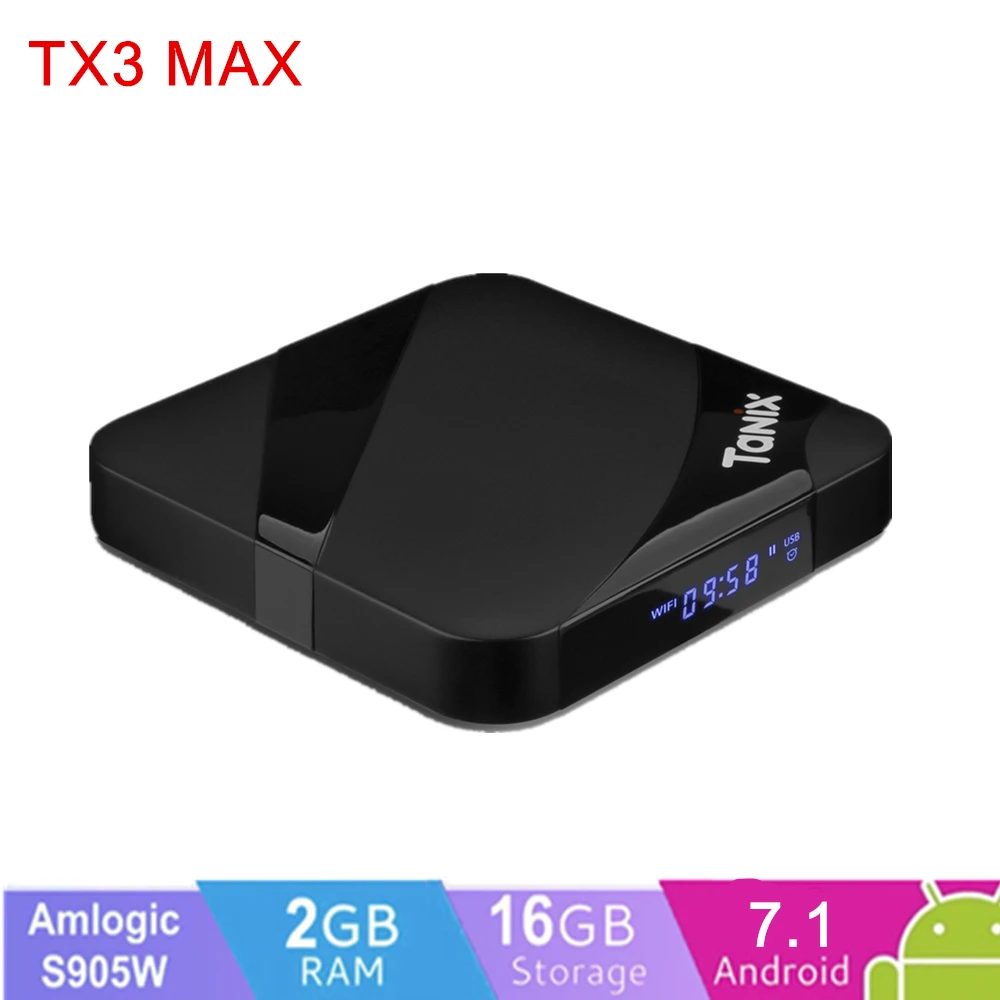 ТВ-приставка Tanix TX3 Max Android 7 1 Amlogic S905W 2 ГБ DDR3 16 Гб медиаплеер H.265 4K HD 4 GHz WiFi