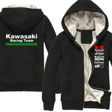 Winter New for Kawasaki Racing Team cotton jacket Men's casual hoodie Motocross thick coat motorcycle sweatshirts