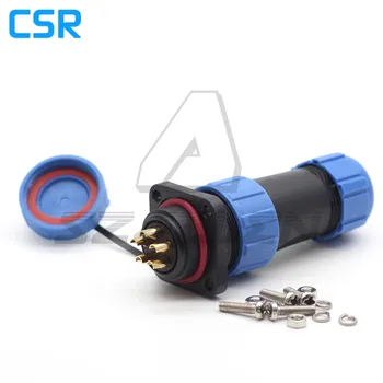 

SP21 IP68 waterproof connector plug male and socket female with flange 4 hole 5 pin Automotive Connectors power cable connector