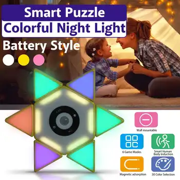 

New Colorful Night Light Smart Puzzle Colorful Night Light Induction light decoration wall lamp for DIY Tetris Puzzle Light