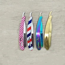 Мужские парикмахерские инструменты для бритья Бритва и лезвия Античный Черный Складной бритвенный нож из нержавеющей стали прямой бритвенный держатель