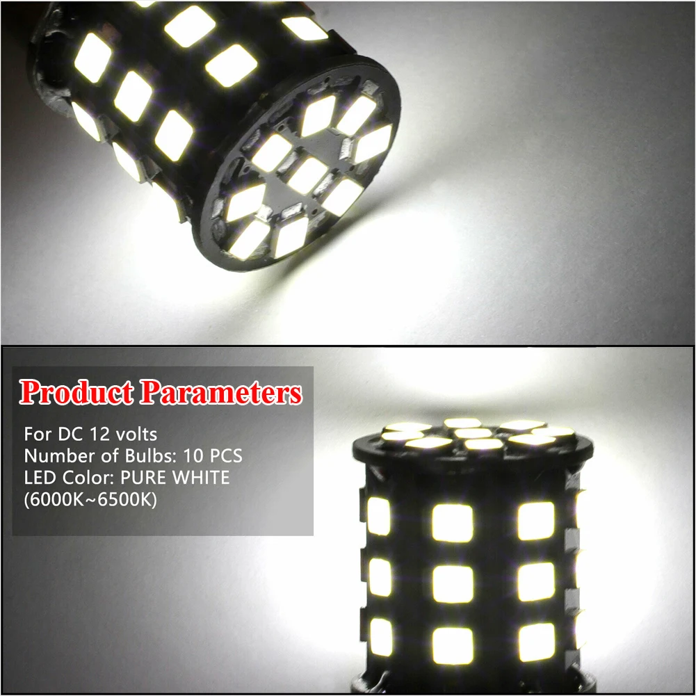 10x супер яркий 6,6 w Белый 1156 RV трейлер 33-SMD светодиодный 1141 интерьерный Светильник лампы