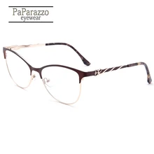 Кошачий глаз очки оправа женские очки оправа оптические очки от близорукости по рецепту из нержавеющей стали металлические очки оправы для очков