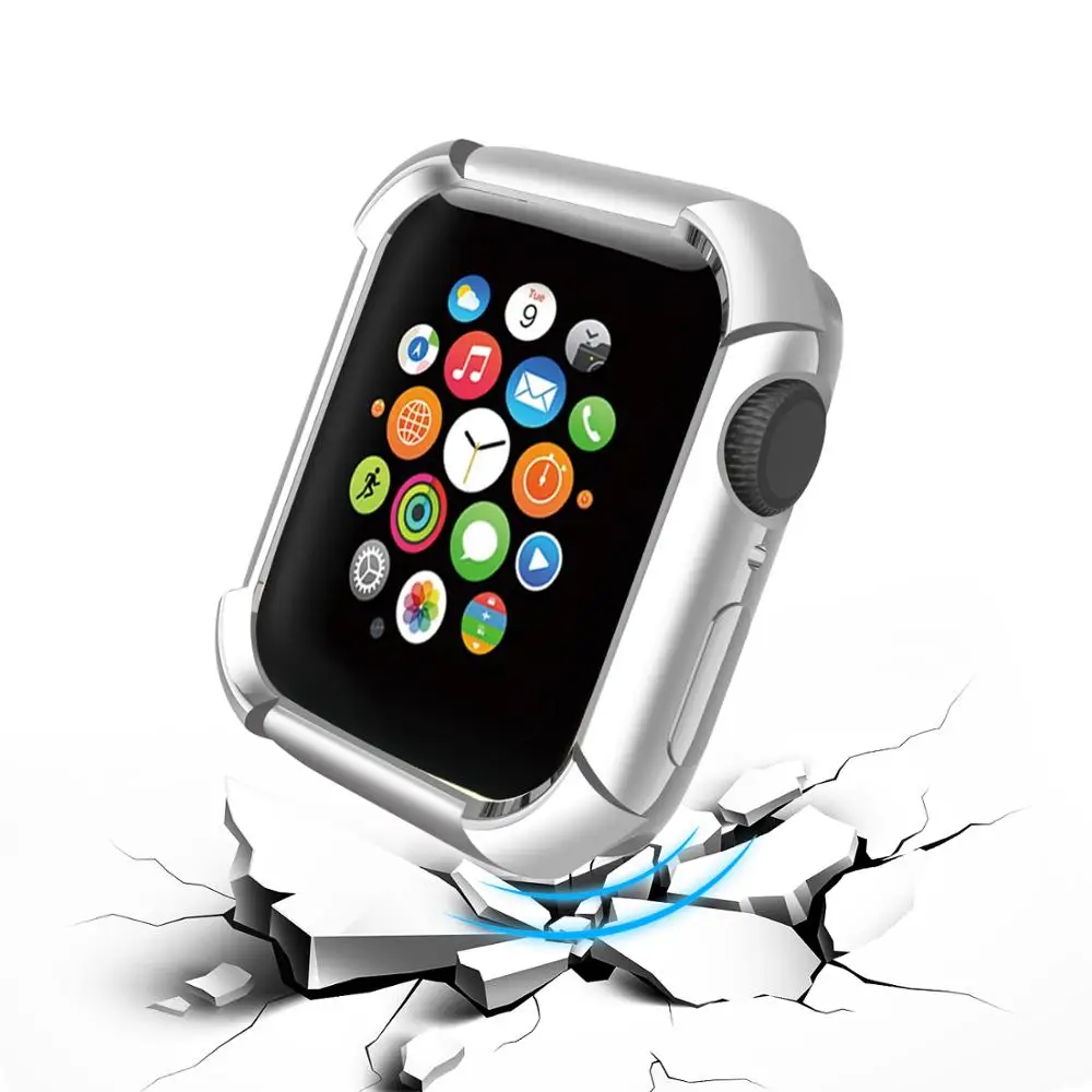 Защитный чехол для Apple Watch, версии 5/4/3/2/1 40 мм 44 полной защиты для защиты от падения покрытие TPU чехол s для наручных часов iWatch, версия 3, 2, 42 мм, 38 мм