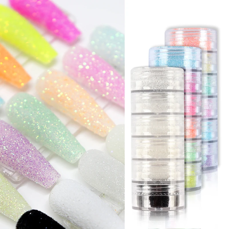 5 Pcs Sugar Powder Nail Glitter Colorful Luxury Diamond Bulk Fine