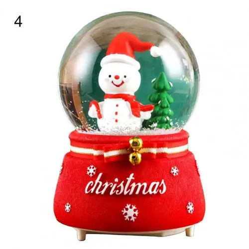 Bola de cristal de muñeco de nieve navideño,Minibola de Nieve con muñeco de Nieve,Adecuado para decorar el hogar en Navidad también se puede utilizar como luz de noche 