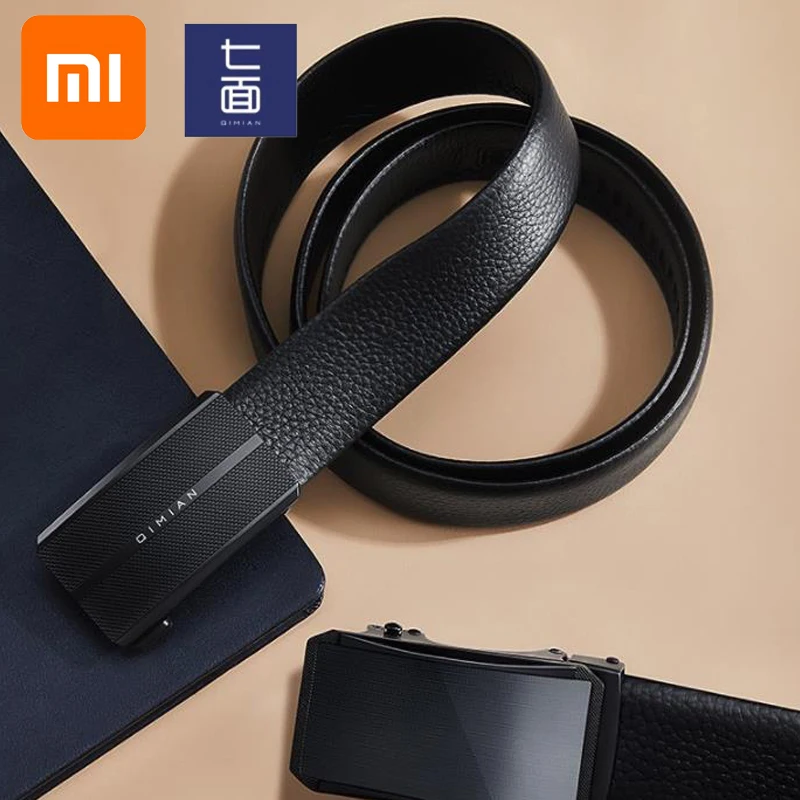Tanie Xiaomi qimian pasek męski pasek z Nappa pierwsza warstwa skóry na co dzień biznes mody automatyczna klamra pasa lustro