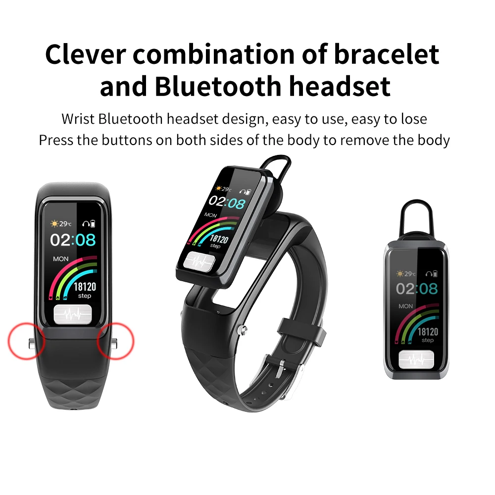 696 H207 умный браслет Bluetooth наушники 2 в 1 ECG+ PGG Пульс кровяное кислородное кровяное давление напоминание функция вызова часы