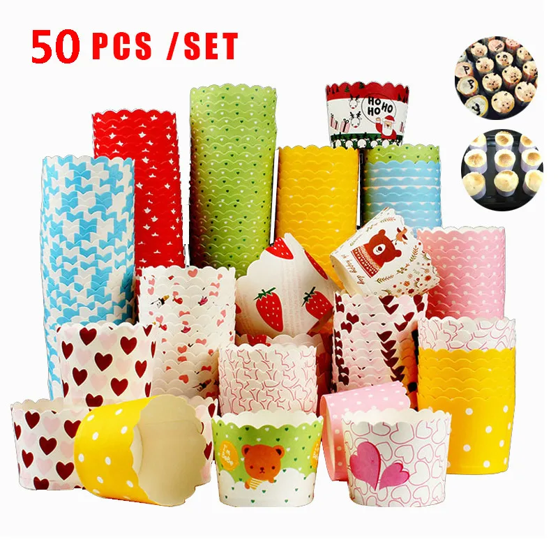 50pcs/set Paper Cupcake Muffin Cake Cup Mold Baking Package Tool Paper Cup Cake Mould Round for Baking Tools Cupcake Colorful 50pcs/set Paper Cupcake Muffin Cake Cup Mold Baking Package Tool Paper Cup Cake Mould Round for Baking Tools Cupcake Colorful
