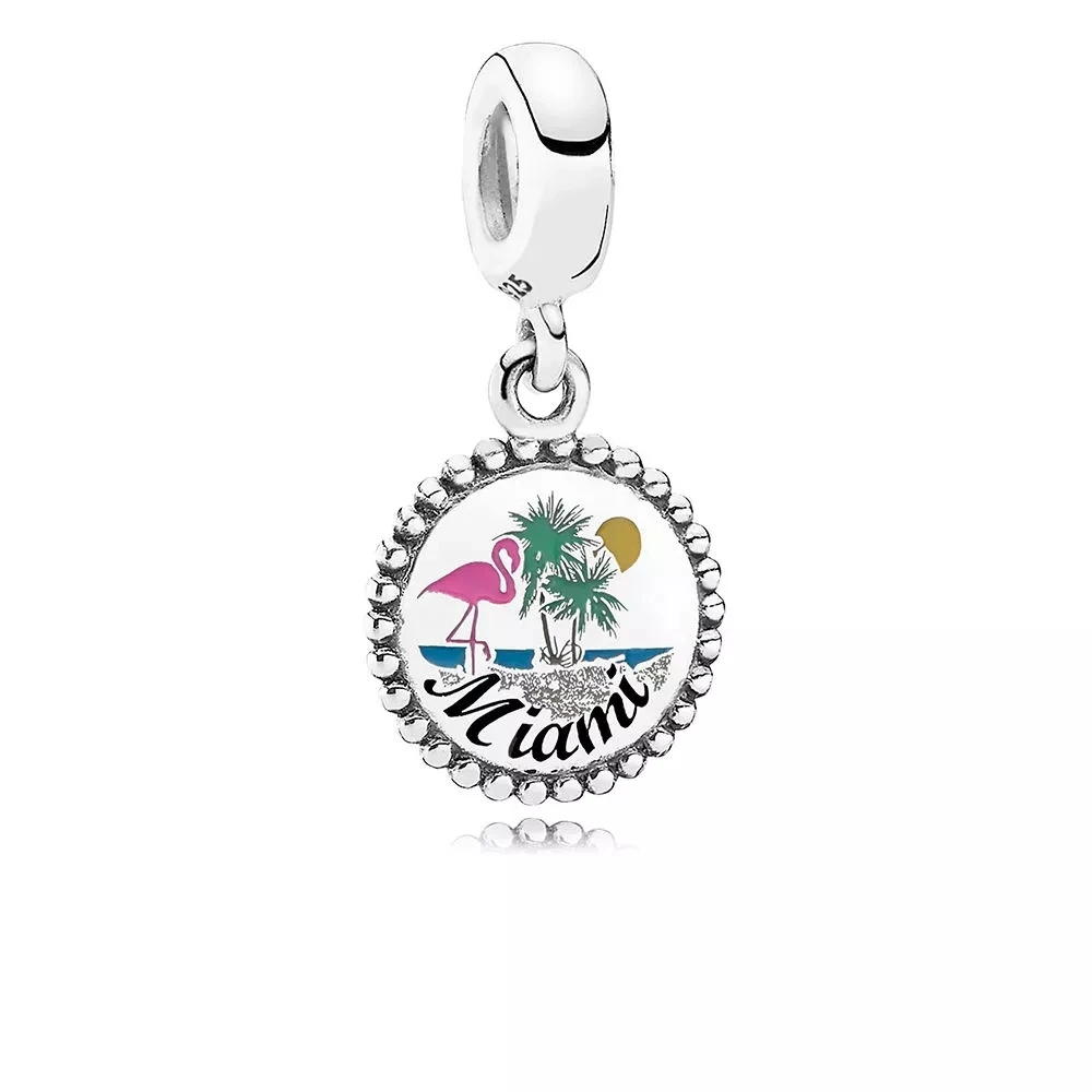 

2019 Summer S925 Sterling Silver New Miami Beach Dangle Charms Original European Female DIY charm Bracelets Romantic Jewelry