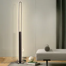 Скандинавский минималистичный светодиодный Современные Напольные лампы для гостиной светодиодный черный/белый алюминиевый светильник с регулируемой яркостью