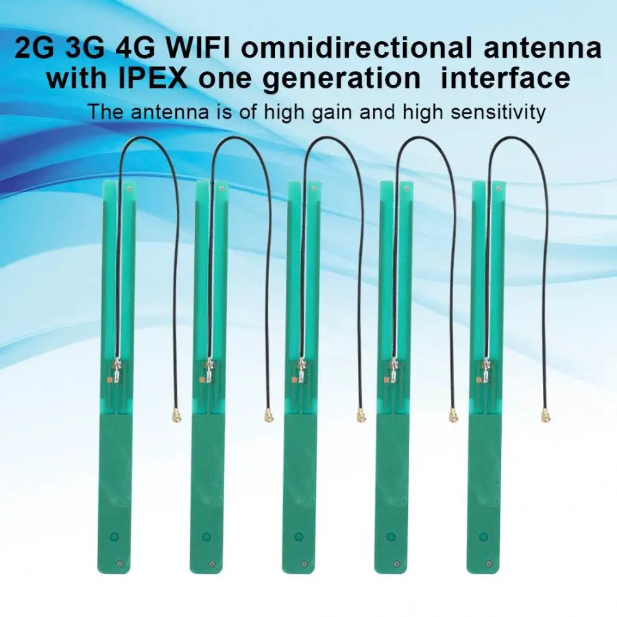 5 шт. антенны 2G 3g 4G wifi 5DBI с высоким коэффициентом усиления PCB Встроенная антенна IPEX I интерфейс соединительный кабель IPEX интерфейс одного поколения