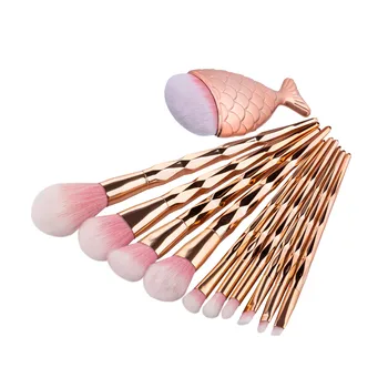 

New Women's Diamond Makeup Brush Set Big Fish Tail Foundation Makeup Brush Set Big Fish Tail Foundation Powder Brushs GK