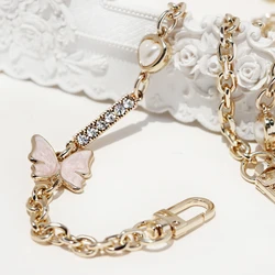Designer beading butterfly diamond chain strap gold metal 0.5CM handbag bag purse replacement Accessories Hardware high quality