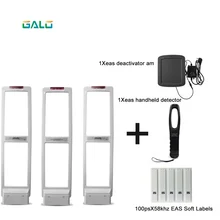 EAS противоугонная система с мягкой этикеткой и деактиватором и ручной Частотный тестер(2 мастера и 1 раб