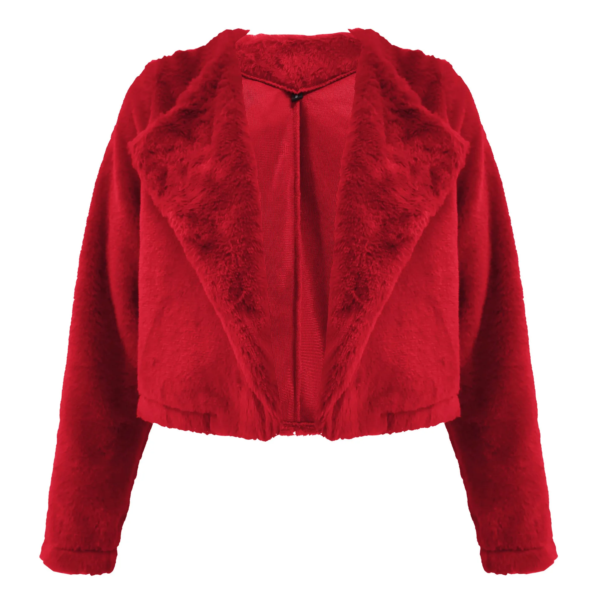 SRDP толстые Роскошные искусственный мех красные флисовые пальто Jakets женский кардиган зимняя теплая куртка Верхняя одежда Короткое женское пальто Femme