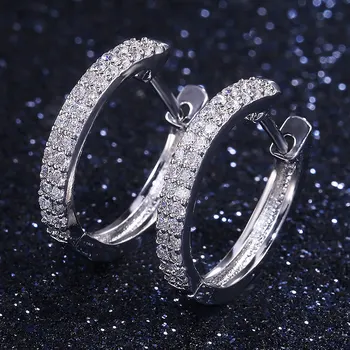 

2020 new trendy halo solid 925 sterling silver earings for women lady anniversary gift jewelry drop shipping moonso E5660