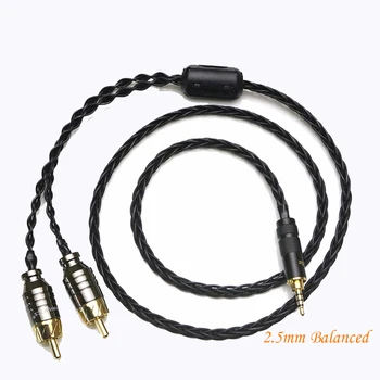 

Hi-End 2.5/3.5/4.4mm Balanced Male to 2 RCA Male HIFI Audio Adapter Cable 7N OCC Silver plated Cable