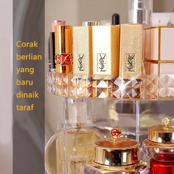 

Net Red Cosmetics Storage Box Rotating Acrylic Dressing Table Finishing Desktop Lipstick Skin Care Brush Rack