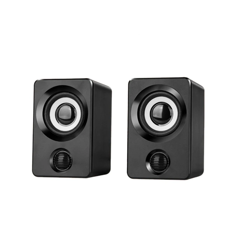 Black AUX мини компьютерные колонки с питанием от USB 1,3 м Проводные 1 пара бас стерео колонки для ноутбука Настольный телефон 3 Вт* 2 мощный громкоговоритель - Цвет: Black