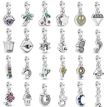 New Fashion Charm Original Magic Meteor Lightning Cactus Horseshoe Pendant for Original Pandora Ladies Bracelet Jewelry Gift