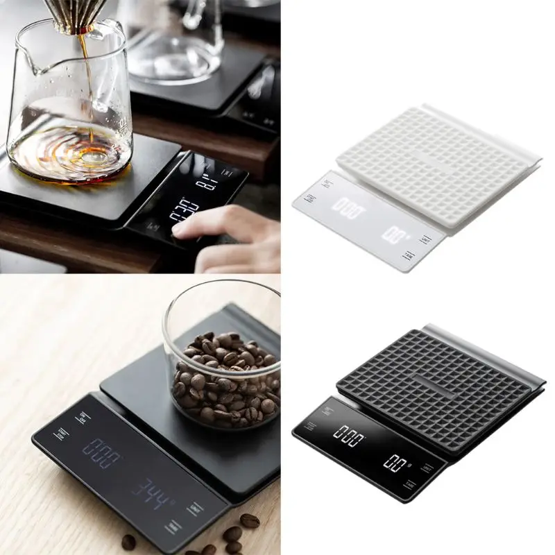 

OOTDTY Household Electronic 3kg/0.1g Drip Coffee Scale Precision Kitchen Scale W Timer High Quality Dropshipping 63HF