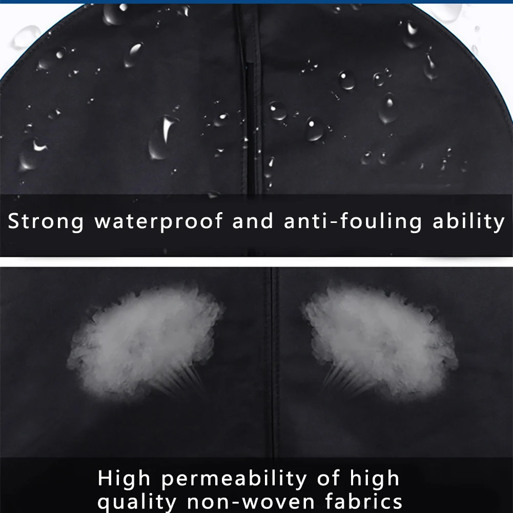 Protective Non-woven Fabric Dust Proof Clothing Cover Storage Travel Suit Reusable Coat Zipper Hanging Organizer Garment Bag