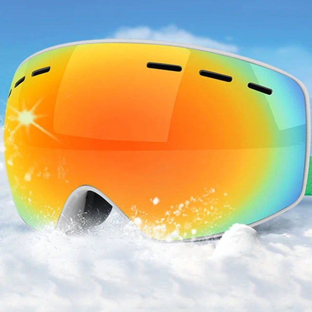 Gafas de esquí de doble capa para niño y niña, gafas de nieve antiniebla,  para exteriores, montaña, Invierno - AliExpress