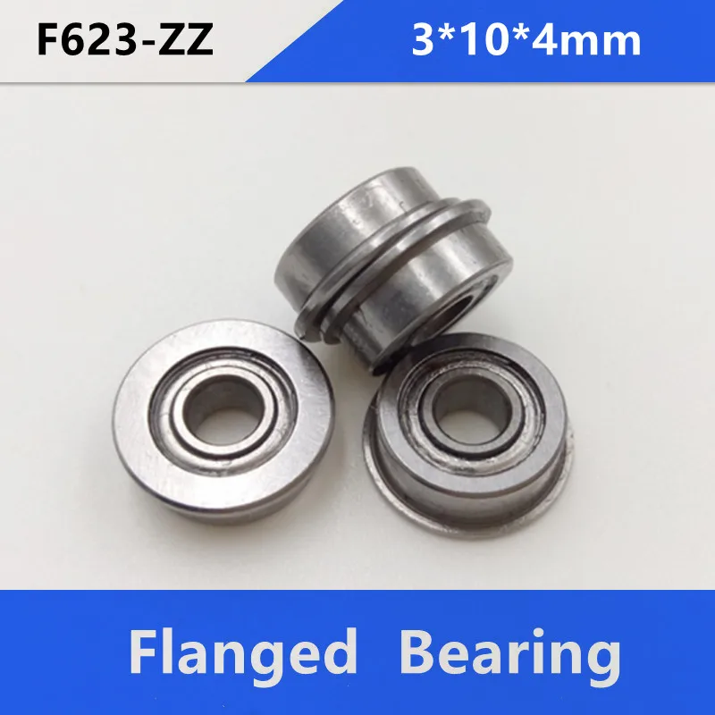 

20/50/100pcs Flanged bearing F623ZZ F623Z F623-ZZ Z 3x10x4 mm miniature flange deep groove ball bearings F623-2Z 3*10*4mm