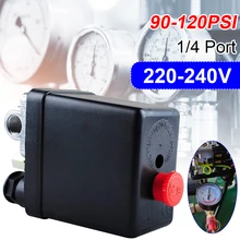 220-240V Air Compressor Pressure Switch Control Valve Regulator 90-120PSI 1/4 Port