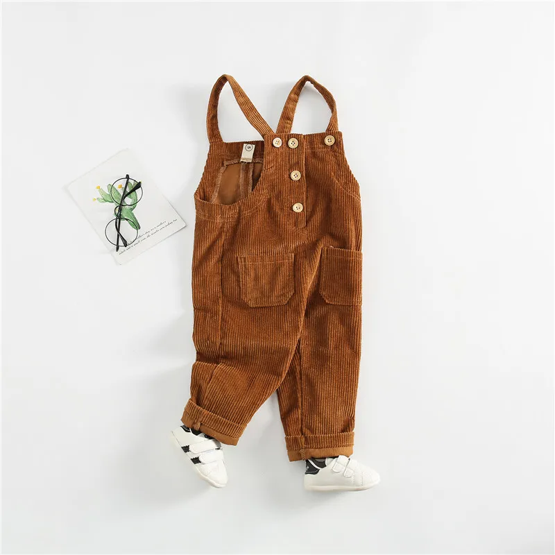 Baby Suspender Pants Autumn Clothing Men And Women Child Baby Loose-Fit Trousers 1-2-4-Year-Old Children Corduroy Suspender Stra