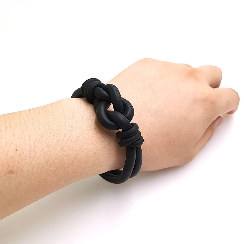 

YD&YDBZ 2019 New 2 Color Handmade Black Rope Bracelet Simple Fashion Style Rubber Bracelet Trend Girl Accessories Wholesale