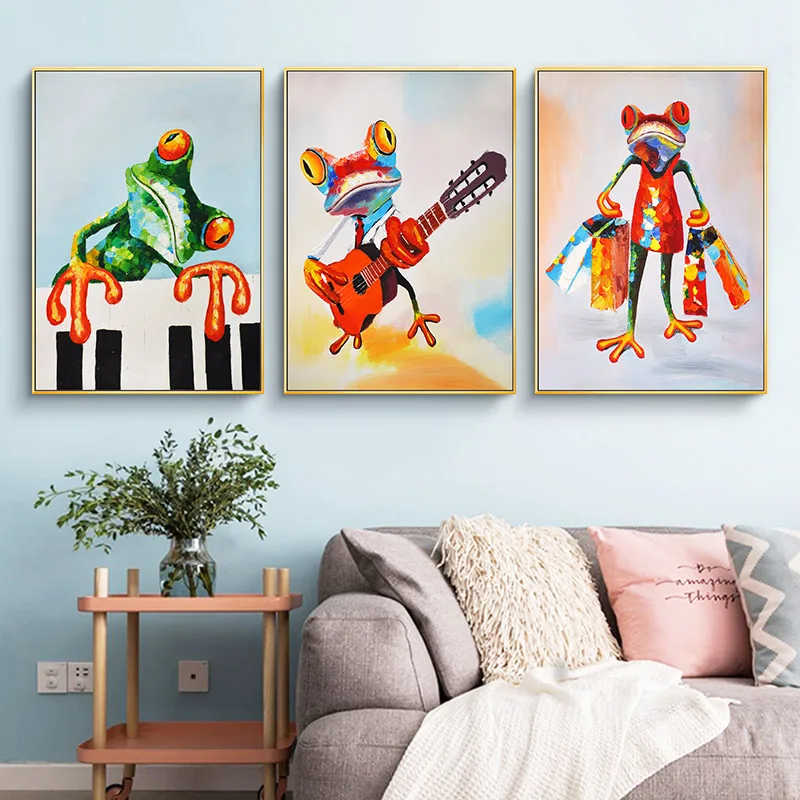 

Creative hand-painted Oil Paintings Cartoon Animals Cute children's Room Classroom Mural Painting The Living Room Entrance Decor