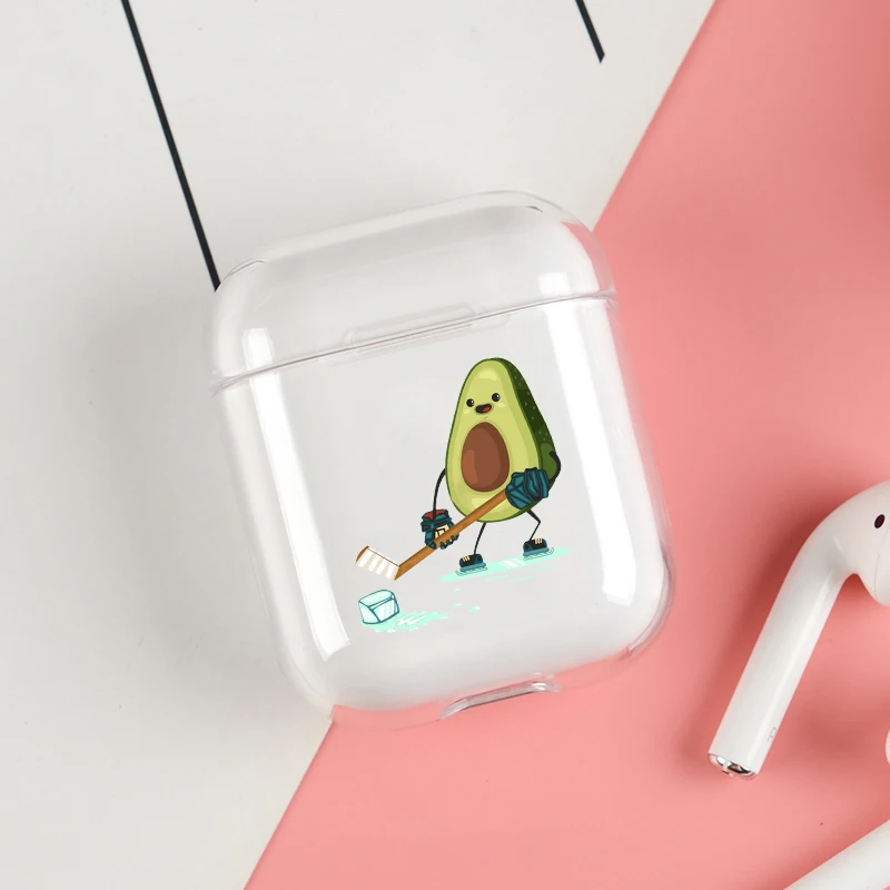 Мягкий милый Чехол Air Pods для Apple airpods, роскошный чехол с мультяшным авокадо, прозрачный чехол Airpods в Bluetooth, аксессуары для наушников