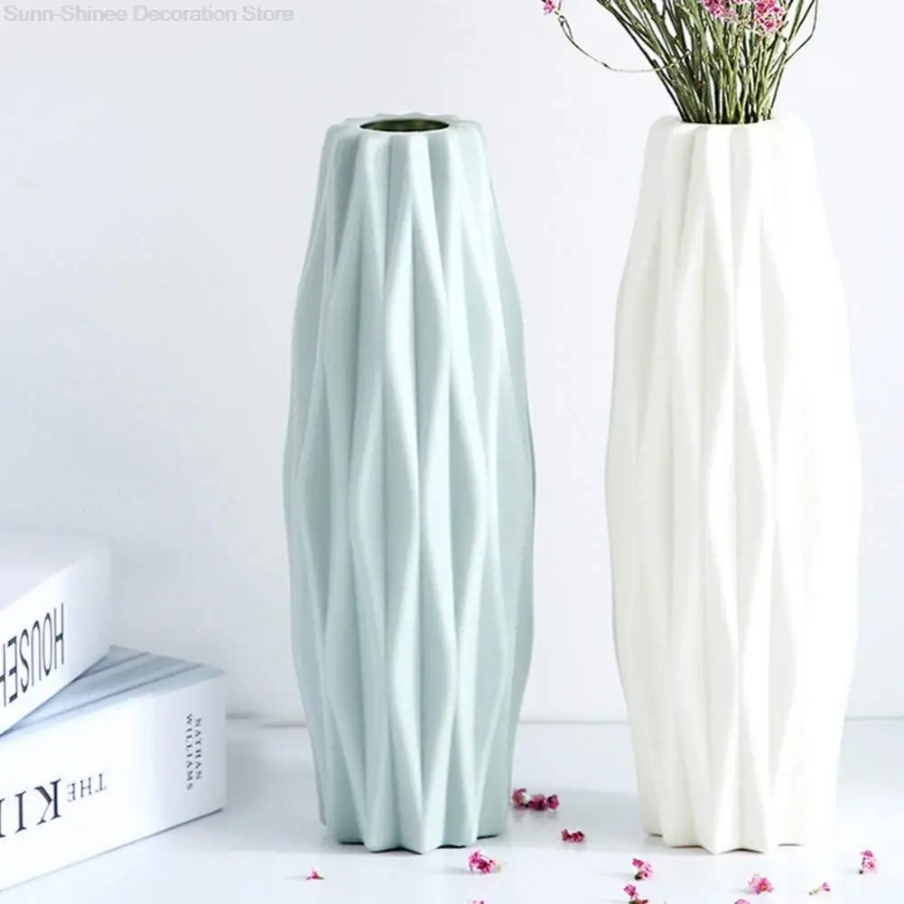 Nordic Flower Vase Decoration Imitation Ceramic Living Room Basket Hallway Wedding Party Vases Home Decor | Дом и сад