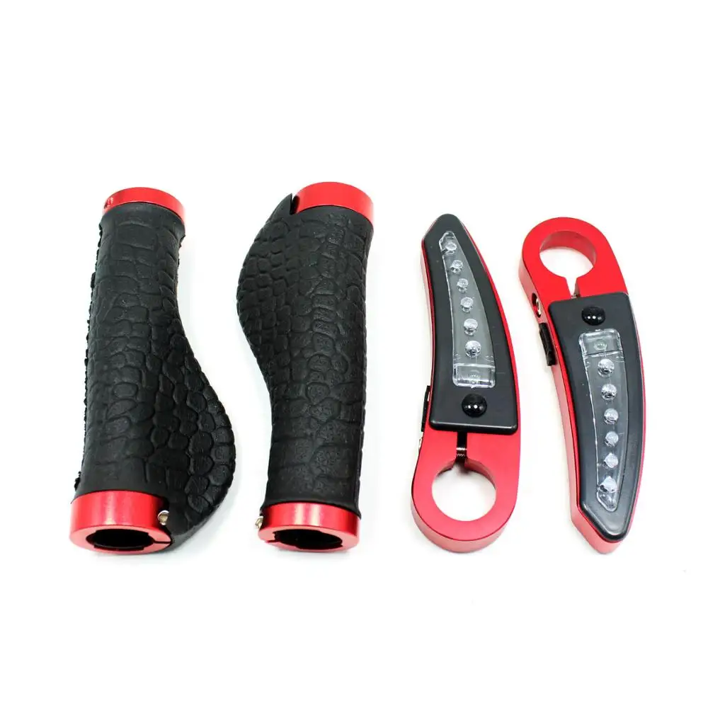 

1 Pair Bicycle Grips Bike Cycling Rubber Solar Charger Bar End With Turn Light Handlebar Grips Bike Parts Cycling Equipment