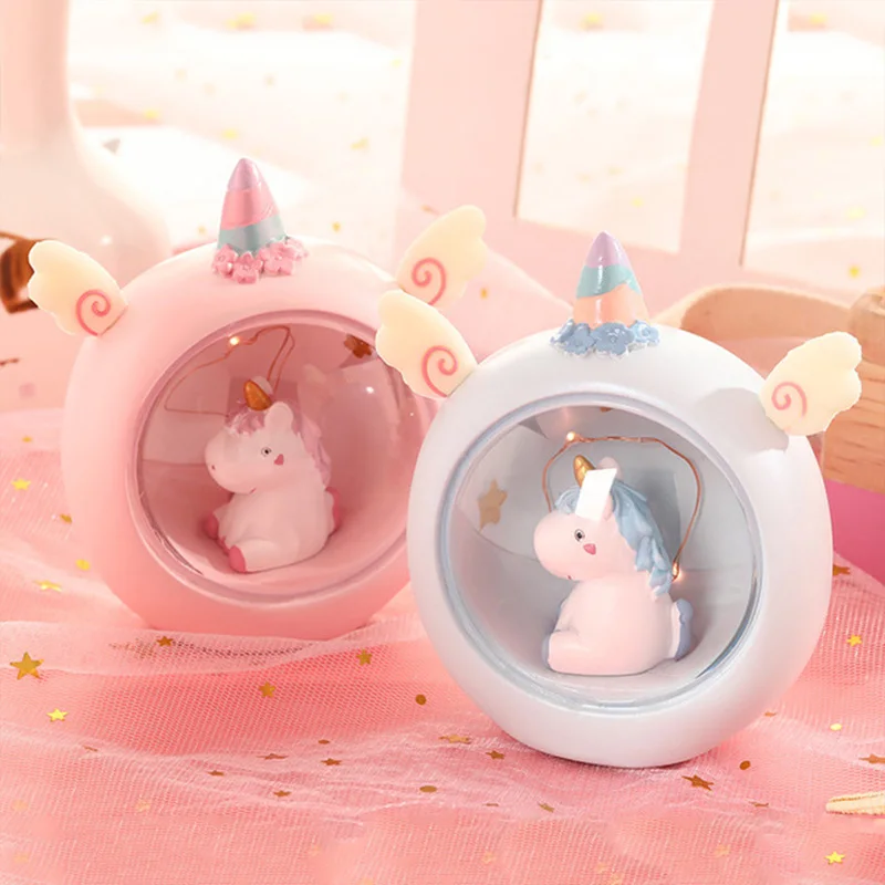 Unicornss с милыми рисунками животных светодиодный ночной Светильник детская