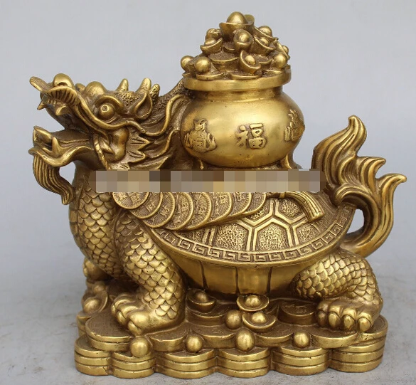 1103 + 9 &quotКитайская бронзовая фигурка для привлечения богатства Yuanbao деньги дракон